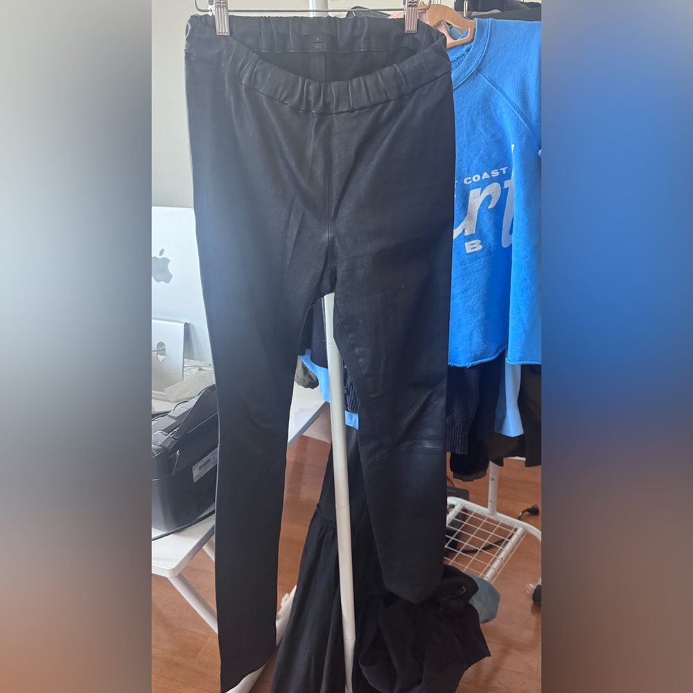 J. Crew Collection Womens Sleek Stretch Leather Midnight Pants